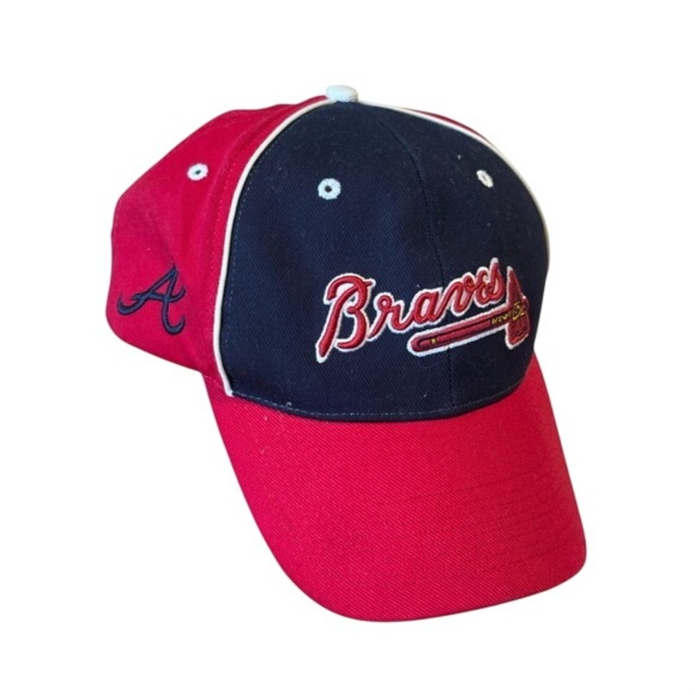 Y2K Atlanta Braves Two-Tone Red & Navy Baseball Hat‎